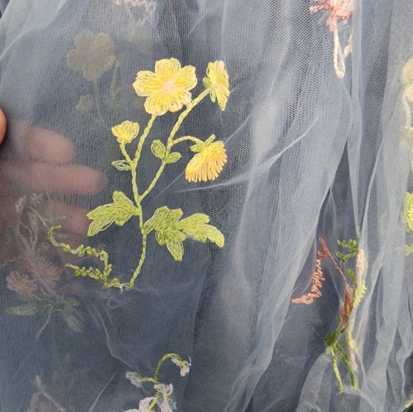 Wchecalino Women's Short Homecoming Dresses 2024 Flower Embroidery Tulle Prom Dr - Picture 8 of 9